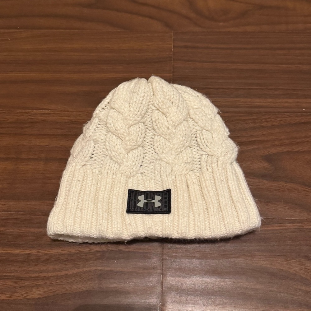 Under Armour Cream Cable Knit Beanie